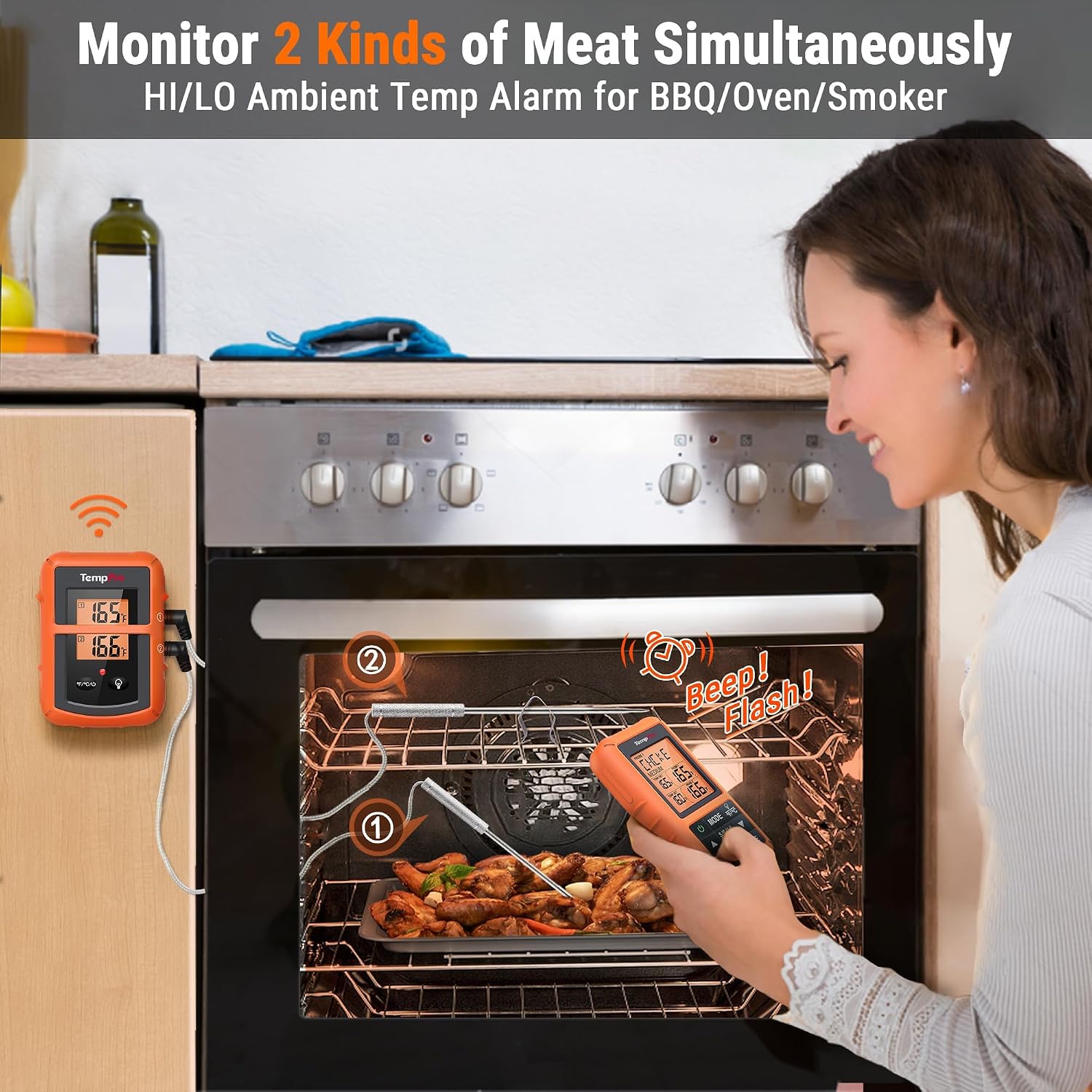 Thumbnail 6 de TempPro TempSync CORE TP20B Wireless Meat Thermometer, 500-Foot RF, Dual Probes