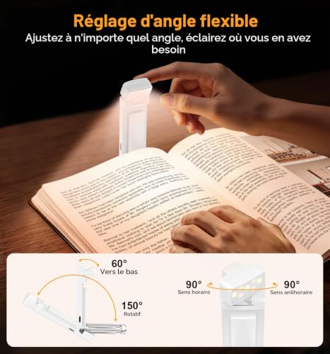 Thumbnail 7 de Gritin 2026 Gén.2 Lampe de Lecture Rechargeable, 2 en 1 – éclairage doux et torche intégrée