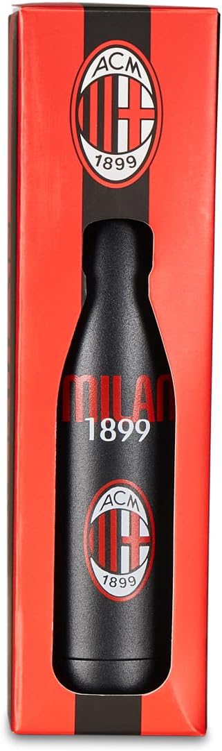 Thumbnail 2 de Seven Gourde A.C. MILAN Football Noir Rouge, bouteille thermique acier inoxydable 500 ml