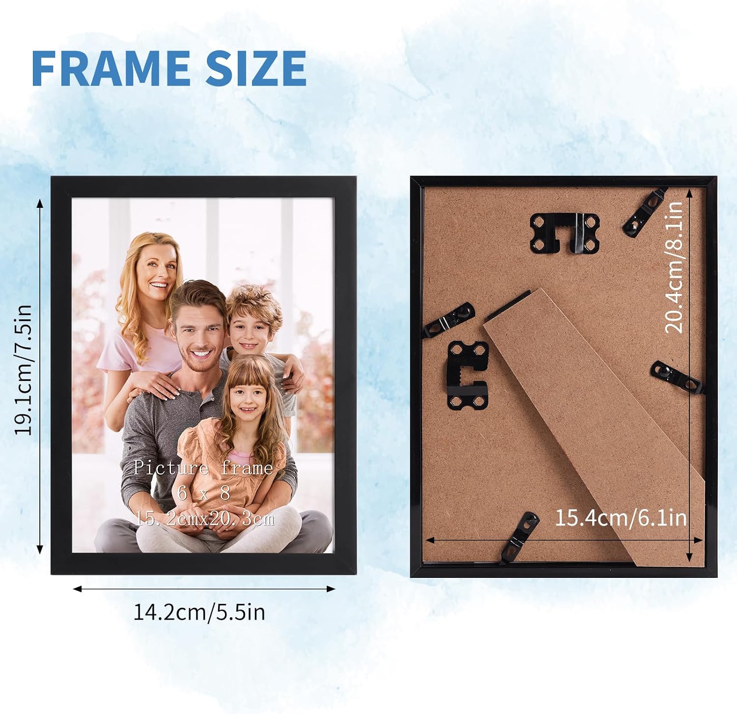 Detalle 2 de Hoikwo Multi 8x6 Photo Frames Set of 18 (6x8 Black) for Wall Hanging or Tabletop Display