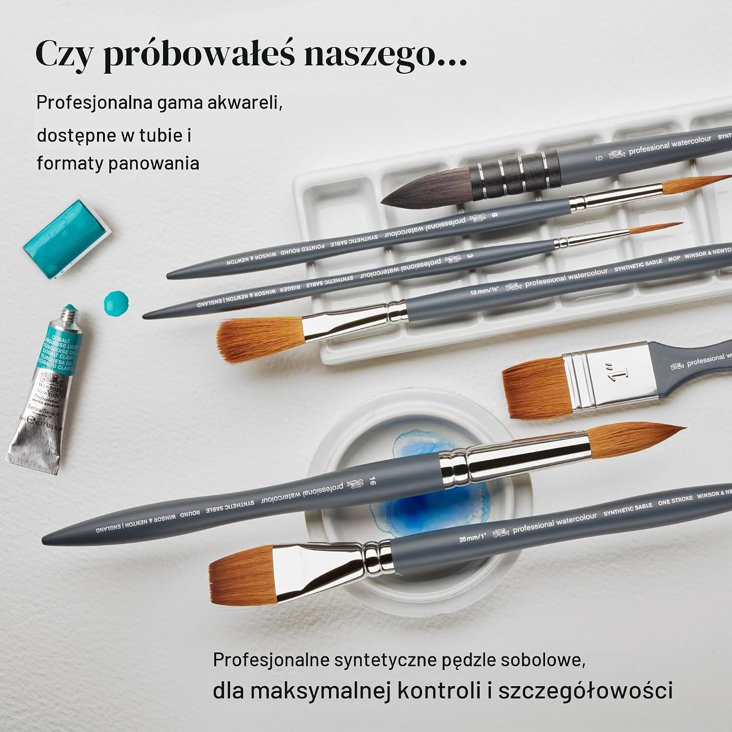Detalle de Winsor & Newton 5011508 Wiewiórka nr 8 – syntetyczny pędzel akwarelowy
