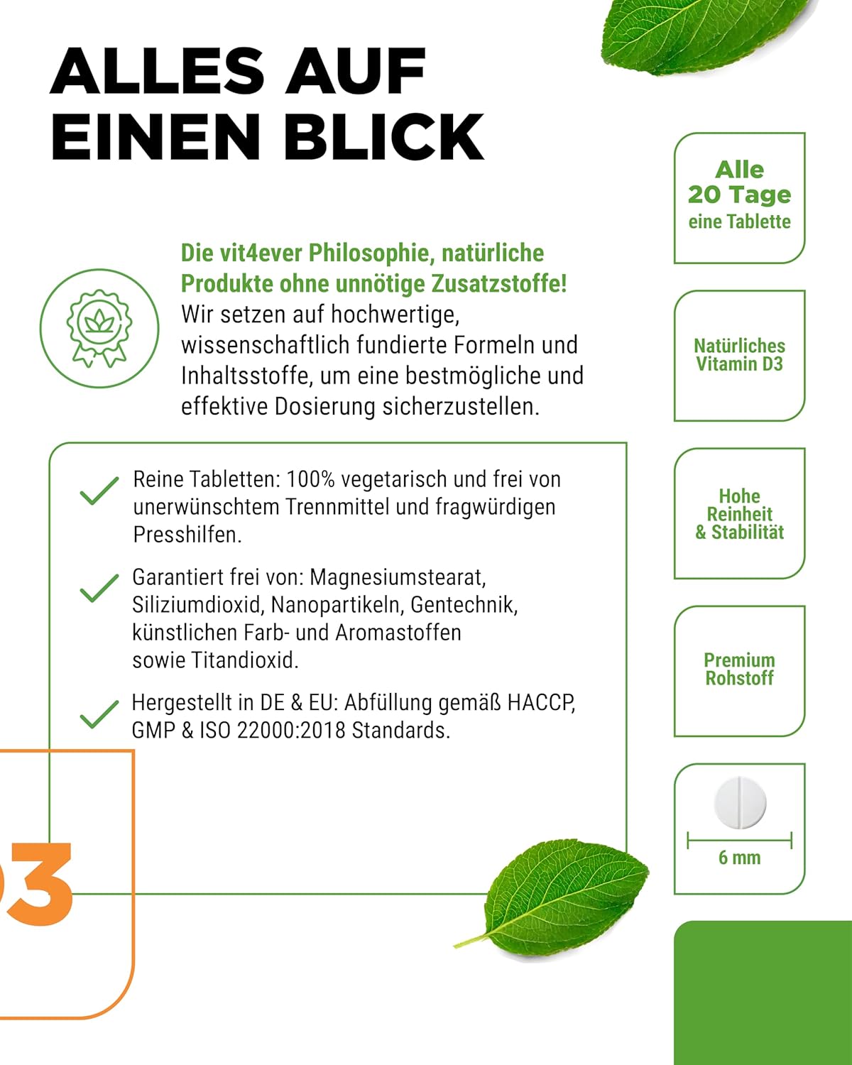 Detalle 2 de Vitamin D3 20.000 I.E. Depot (240 Tabletten) von Depot – hochdosiert, vegetarisch