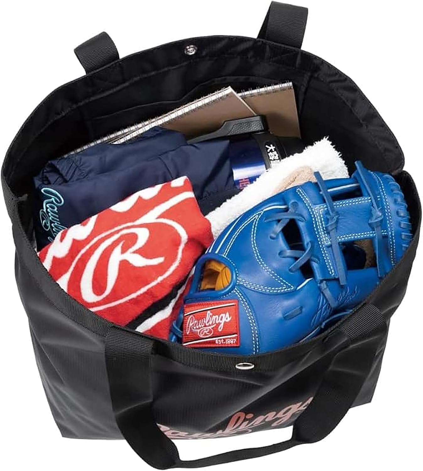 Detalle 2 de Rawlings(ローリングス)EBP12S07 本気のサブバッグ 40L ポケッタブルトート ネイビー/ダークオレンジ