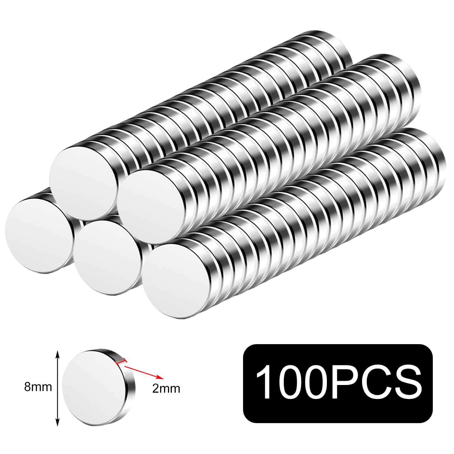 Thumbnail 1 de Aimants néodyme 8x2 mm pour bricolage 🧲