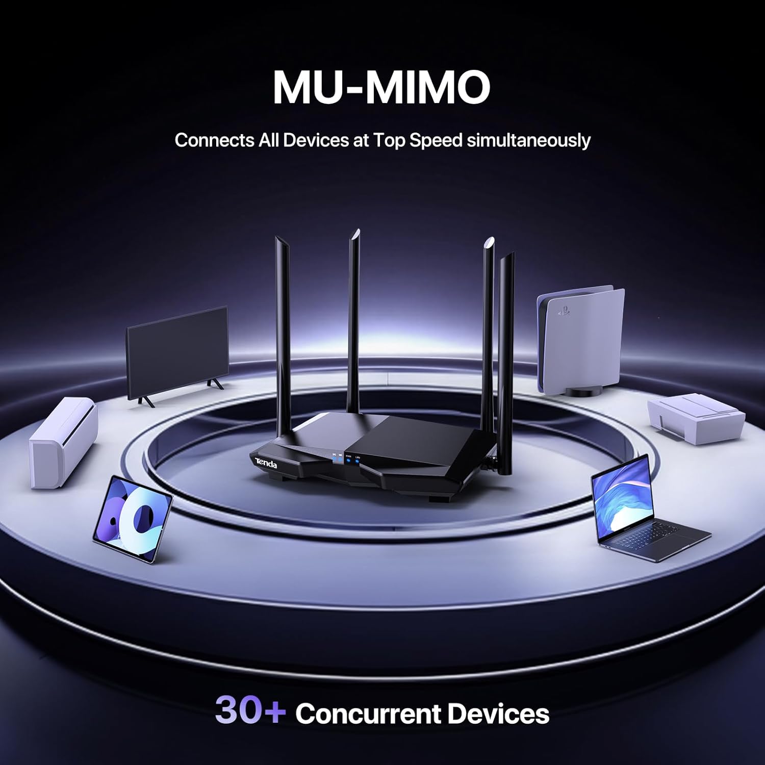 Thumbnail 3 de Tenda AC6 AC1200 Dual Band Router 4×100 Mbps