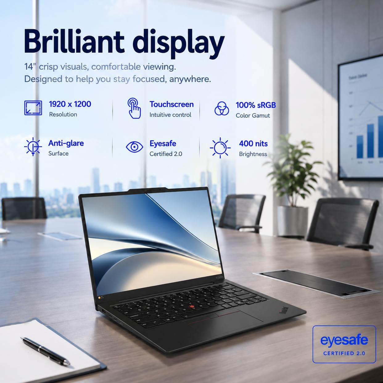 Detalle de Lenovo ThinkPad X1 Carbon 21KD Laptop, 14-Inch Touchscreen, 32GB RAM, 1TB SSD