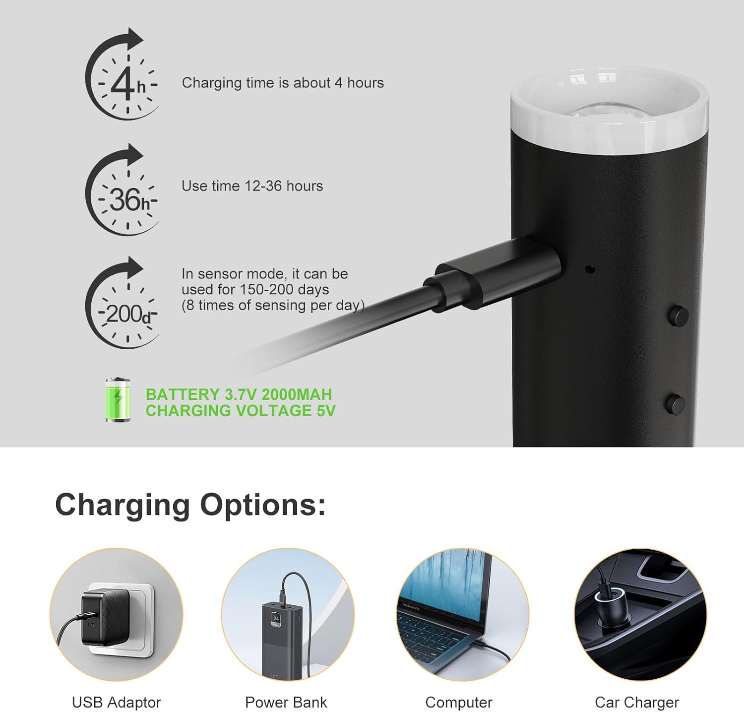 Detalle 1 de HARPER LIVING 1421B Rechargeable LED Wall Lights, Motion Sensor, Set of 2