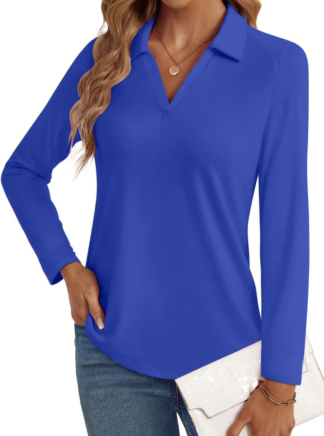 Detalle de LYHIPSS V-Neck Polo Top, 3/4 Sleeves