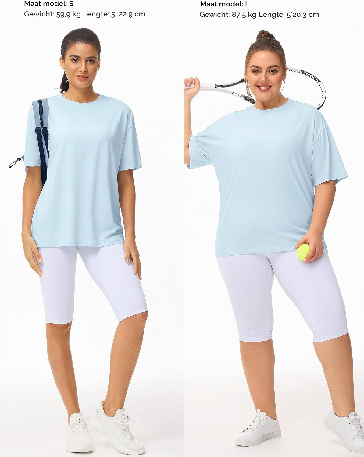 Detalle de THE GYM PEOPLE oversized katoenen dames-T-shirt met korte mouwen