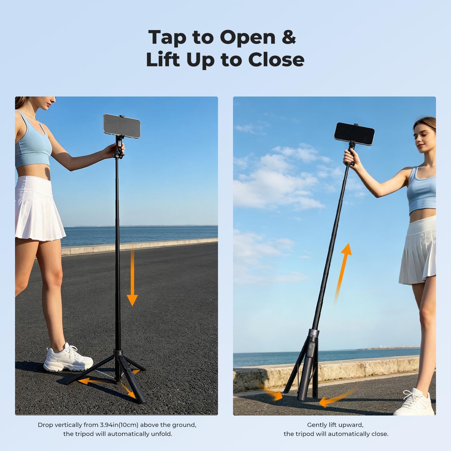 Detalle 1 de K&F CONCEPT Popod 72" Selfie Stick Tripod with Fill Light and Remote