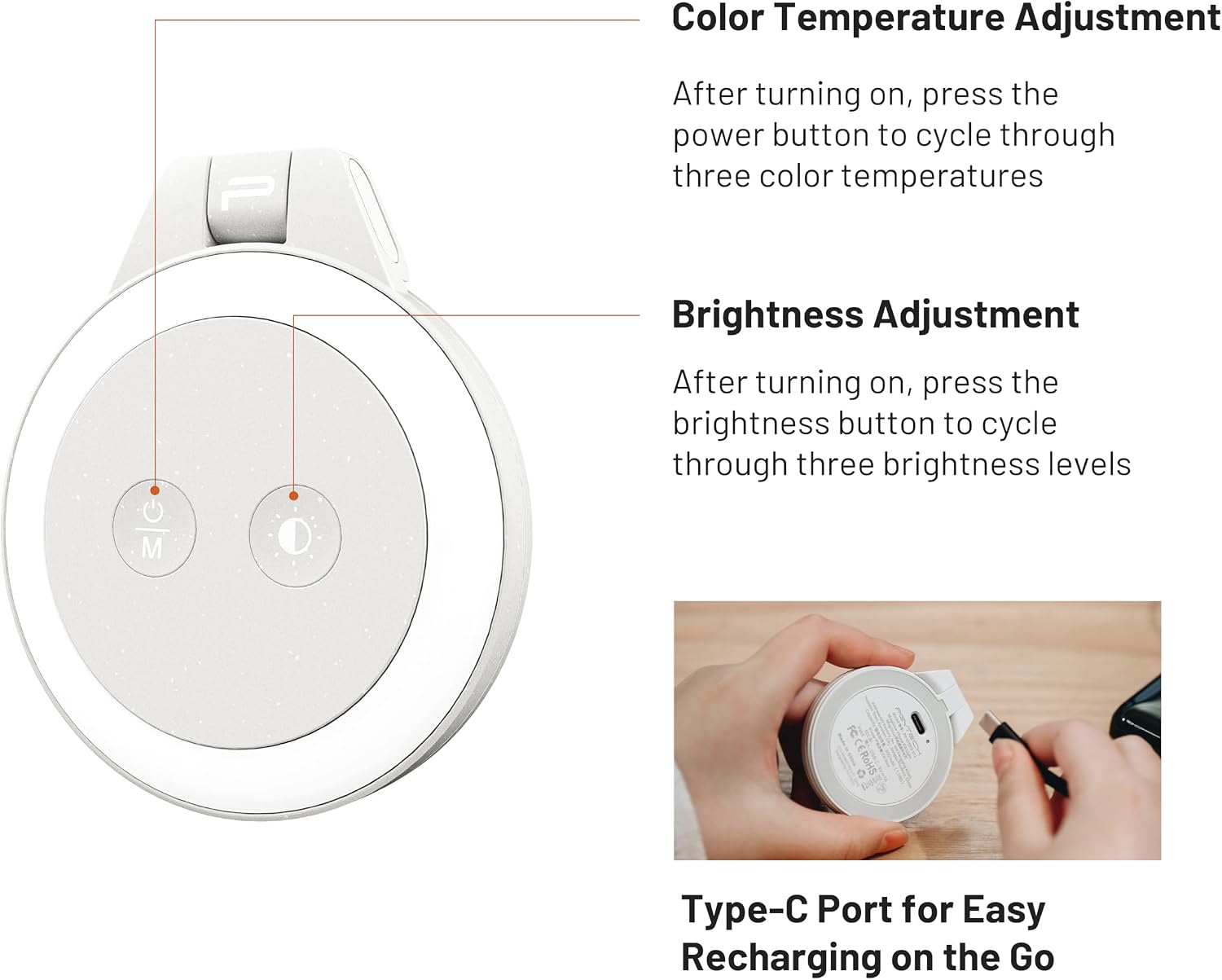 Thumbnail 1 de PGYTECH MagGlow : lampe d’appoint magnétique pour téléphone, anneau LED MagSafe (gris brume)