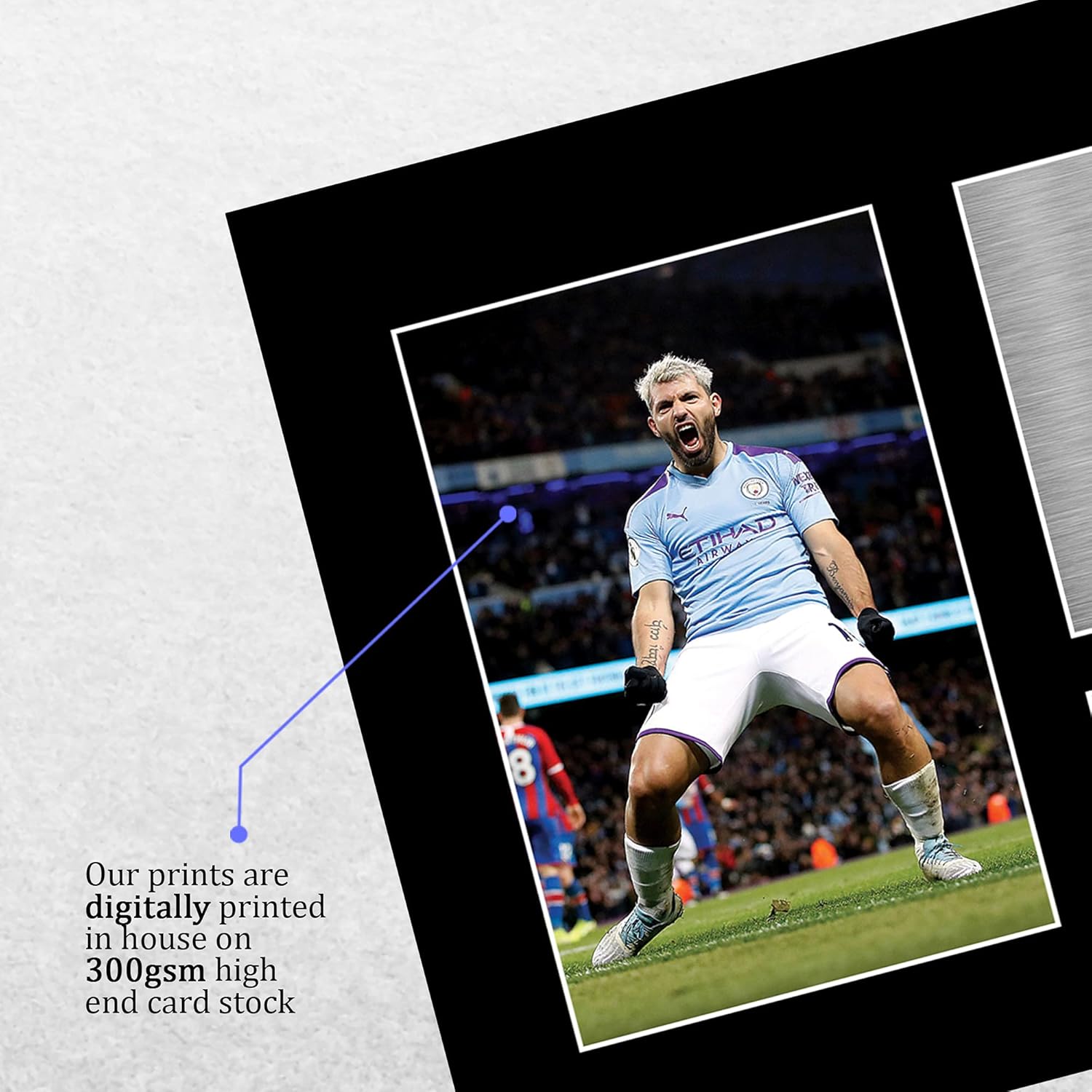 Thumbnail 3 de HWC Trading Sergio Aguero gift signed A4 printed autograph Manchester City display