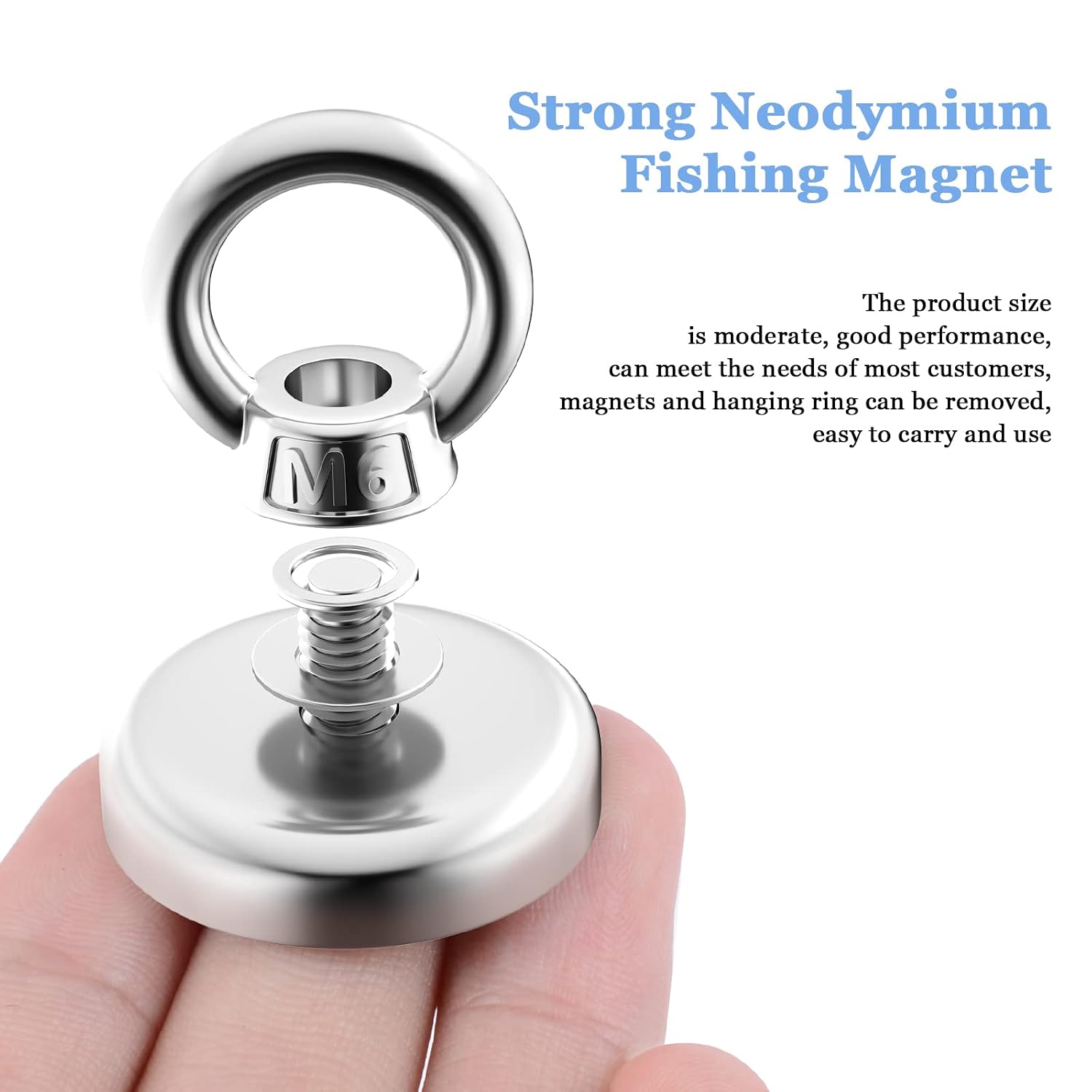 Detalle de Keukenket Neodymium Fishing Magnets, 4-Pack with Countersunk Holes