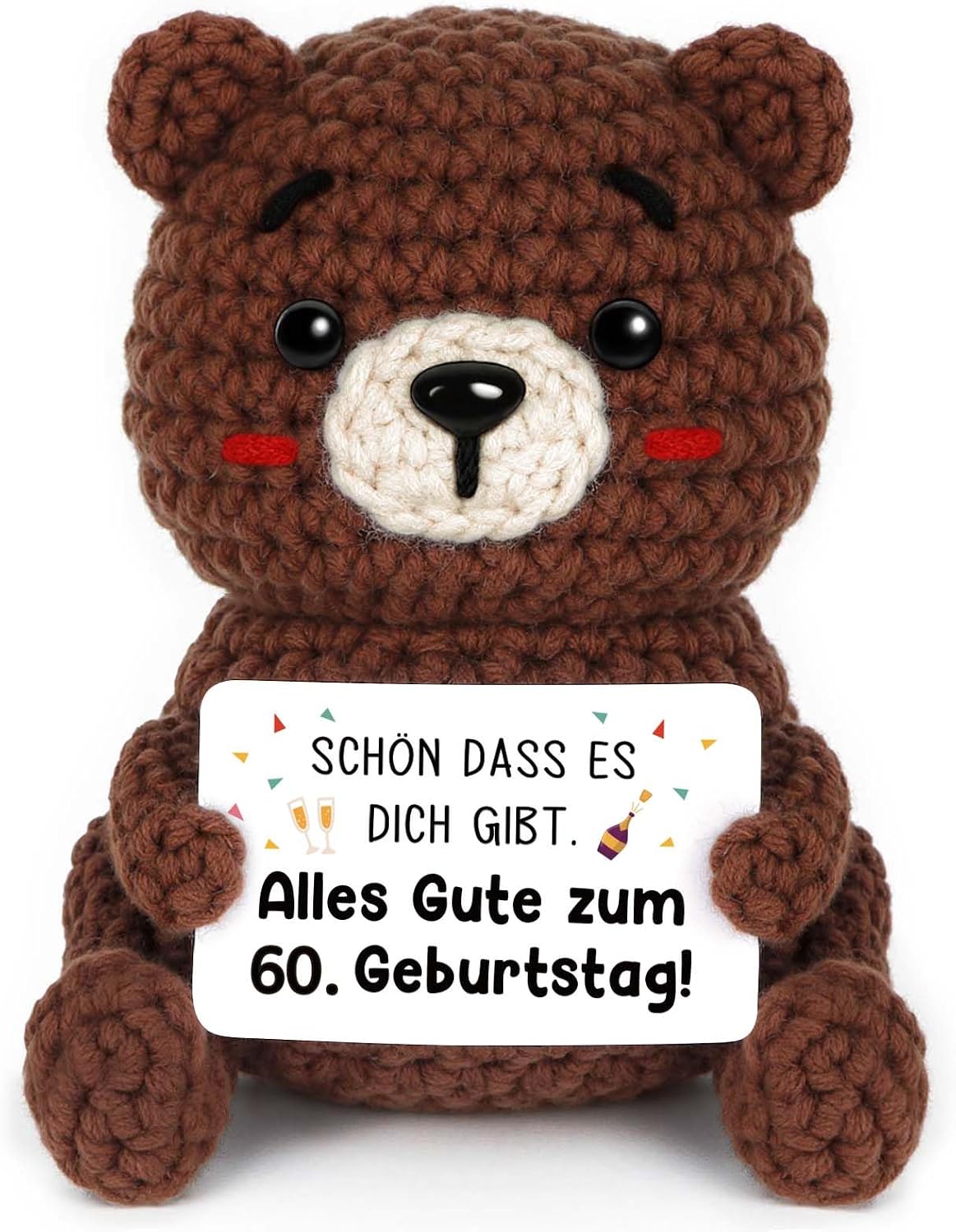 Thumbnail 6 de CheriGift Onkel Geschenk: Handgehäkelter Bär Glücksbringer