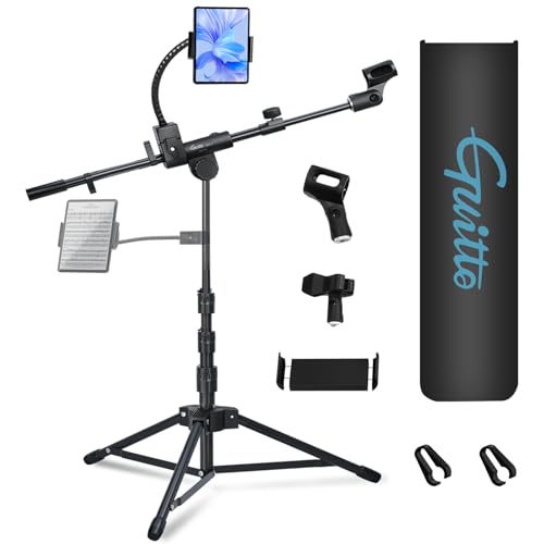 Thumbnail 8 de GUITTO GMS-04 Mikrofonständer mit Doppel-Halter für Smartphone/Tablet – vielseitig einsetzbares Studio-Stativ