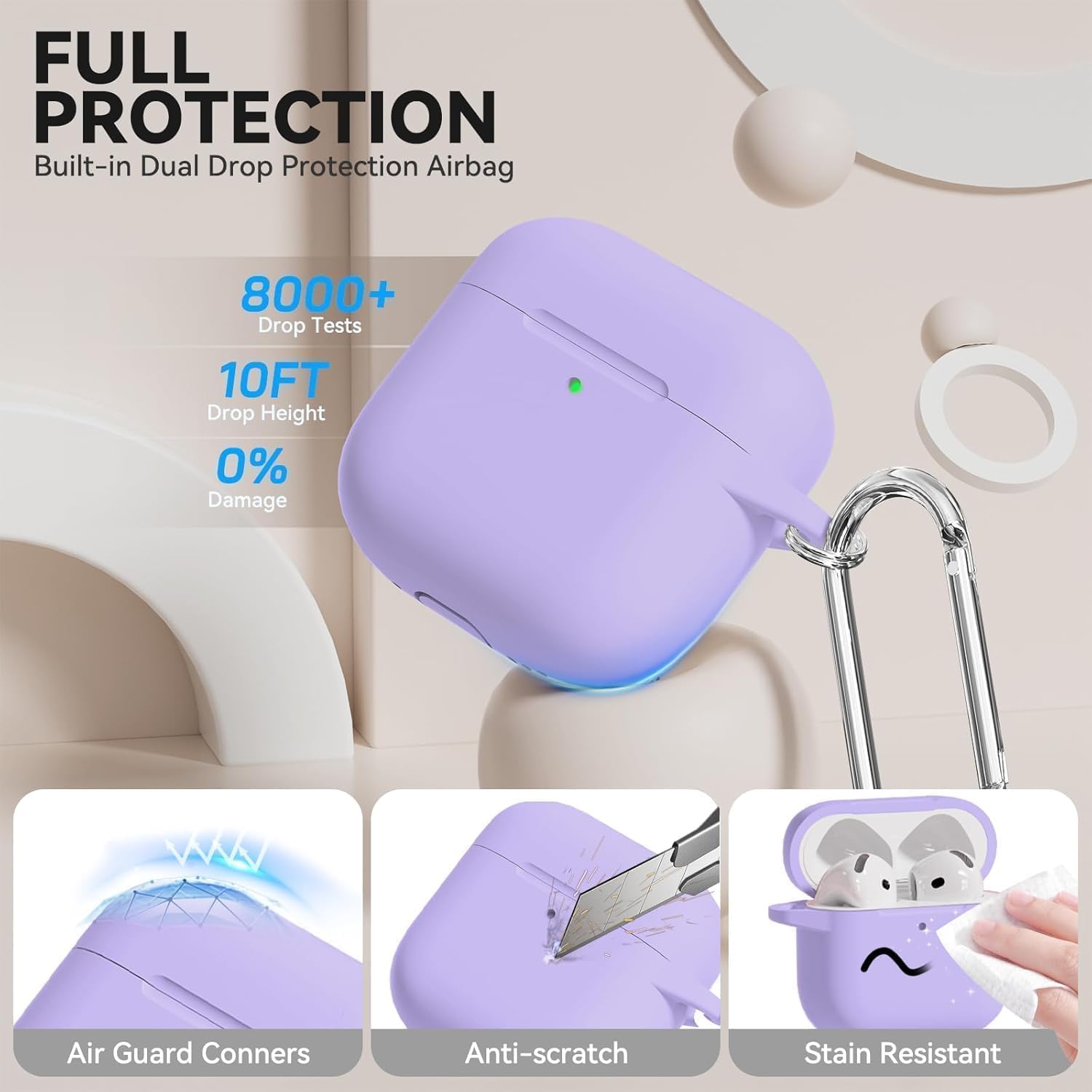 Detalle de TNSNK Hülle für AirPods 4 (2024) – Silikon Stoßfest, Magnetic Lid, Wireless Charging Unterstützung