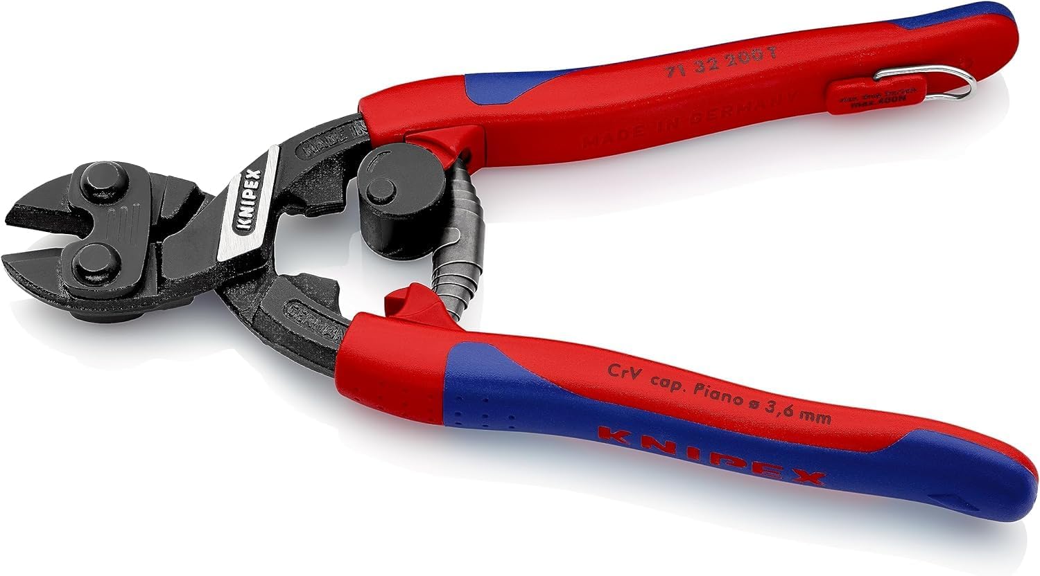 Detalle 2 de KNIPEX CoBolt tronchese a doppia leva 71 32 200 T, rivestito bicomponente e affusolato
