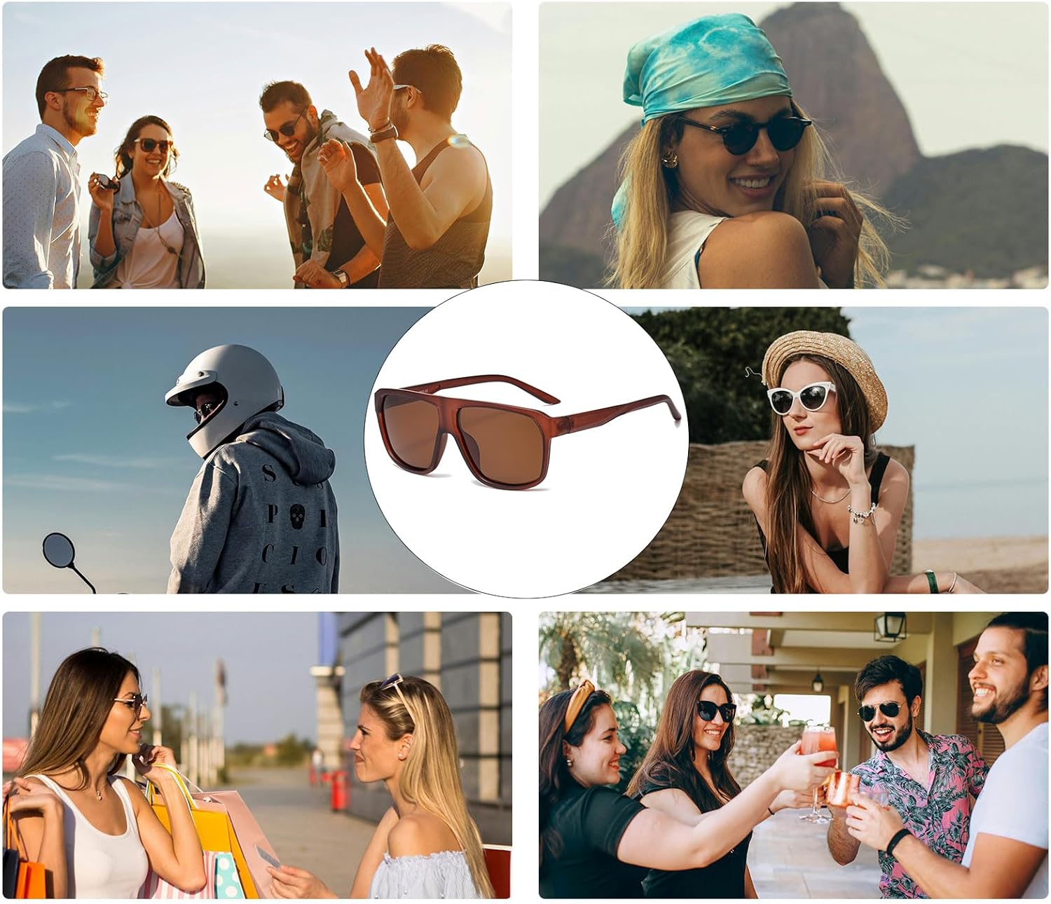 Thumbnail 6 de YAMEIZE Polarised Sunglasses – Retro Pilot Square Shades for Men and Women