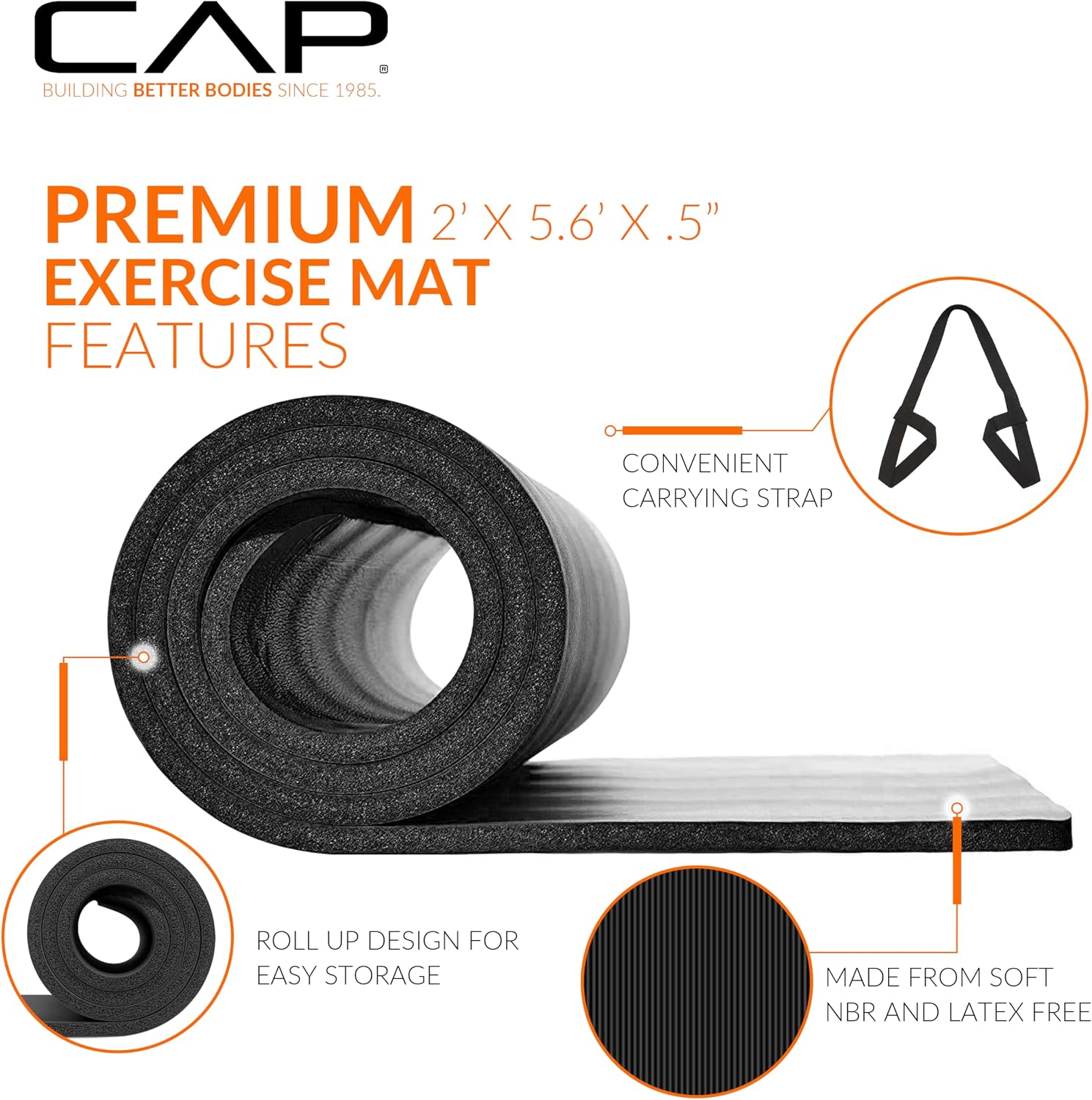 Detalle de CAP Barbell 1/2-Inch Yoga Mat ๐