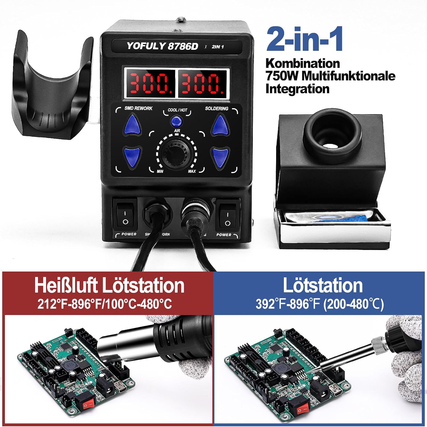 Detalle 2 de Yofuly Lötstation 750W 2-in-1