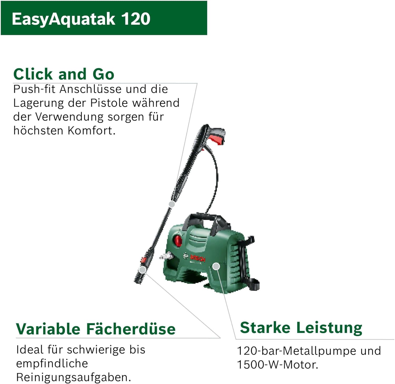 Detalle 1 de Bosch EasyAquatak 120 Hochdruckreiniger 1500 W