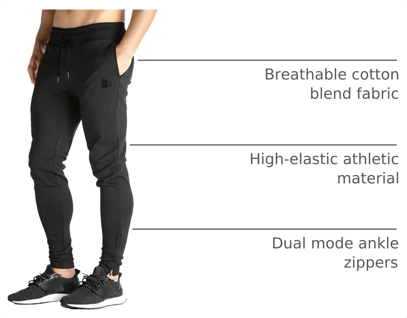 Detalle de BROKIG Men's Joggers with Ankle Zippers