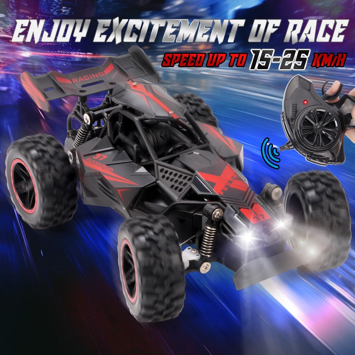 Detalle 2 de RUIDYA Kids RC Race Car 1:18 Off‑Road