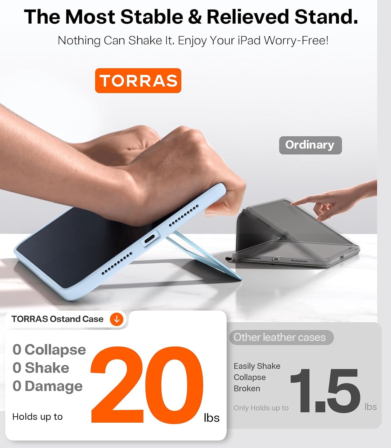 Detalle 1 de TORRAS Ostand K1 Guardian iPad mini Case, Blue, Dual Stand, Apple Pencil Holder