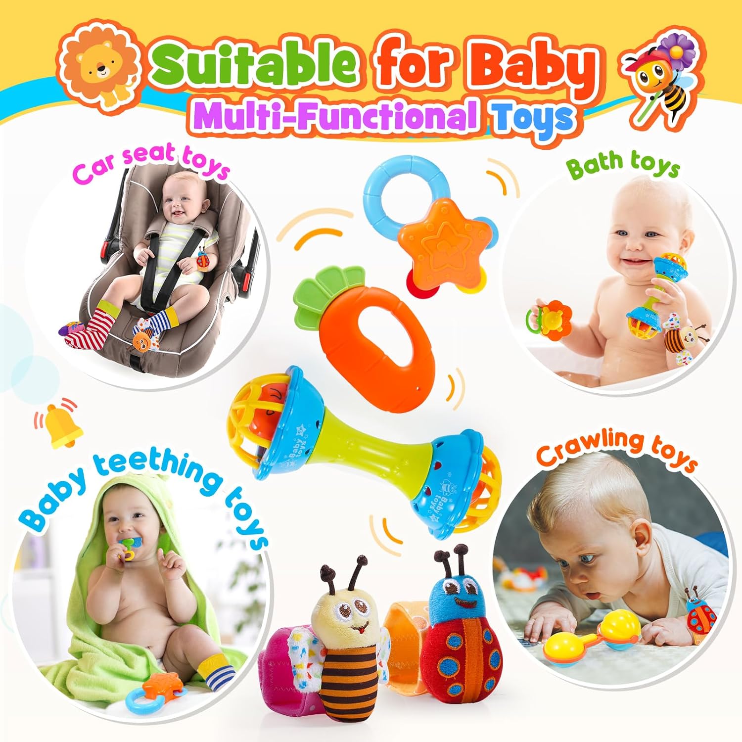 Thumbnail 1 de Wootoyz Baby Rattle Set 0–6 months