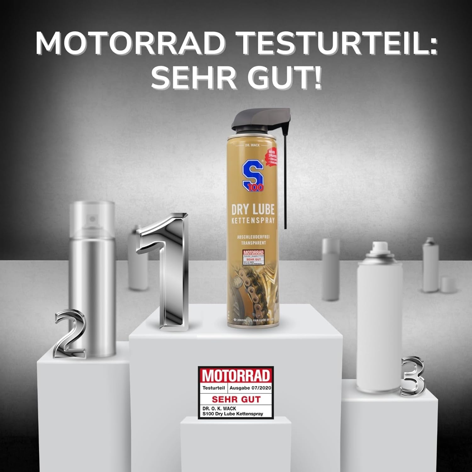 Thumbnail 2 de DR. WACK S100 Dry Lube Kettenspray für Motorrad – Trocken Kettenschmierstoff (400 ml)