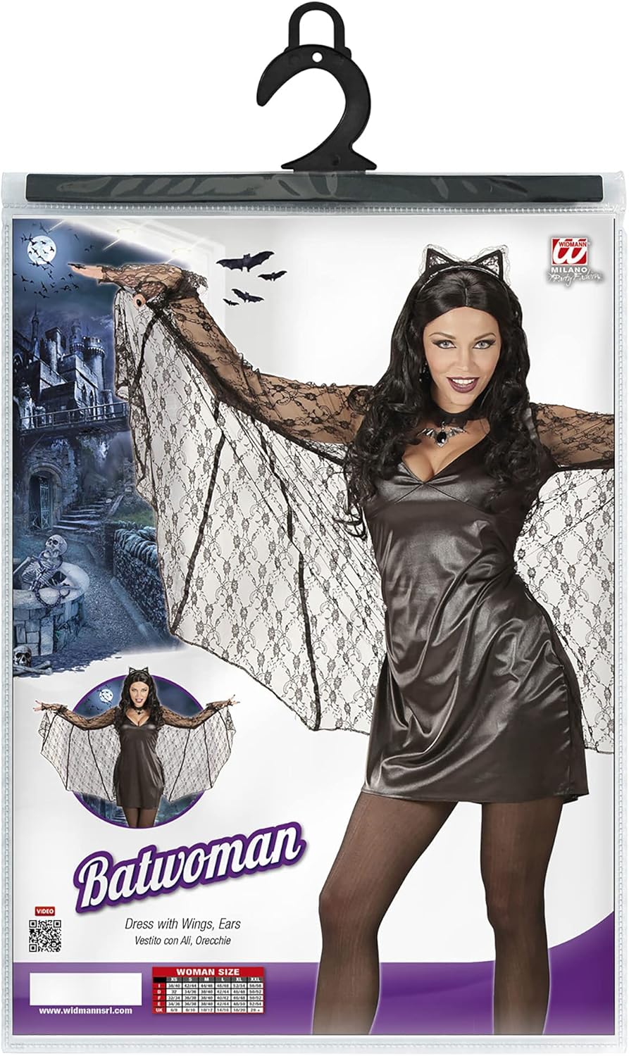 Thumbnail 2 de W WIDMANN MILANO Party Fashion Party-Kostüm Batwoman für Damen – Kleid mit Flügeln & Haarreif