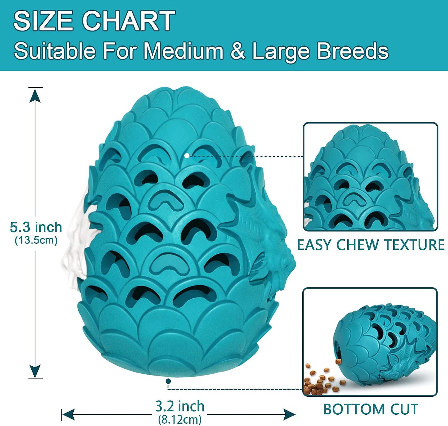 Thumbnail 5 de M.C.works Dragon Egg Dog Toy for Aggressive Chewers (Large Breeds) – Indestructible-Style Durable Rubber