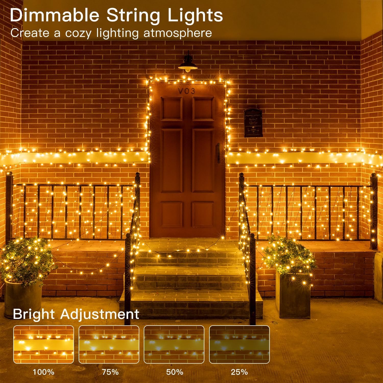 Thumbnail 6 de Ollny 80m Outdoor Christmas Tree Lights with 800 LEDs – Warm White, Waterproof, Mains Powered