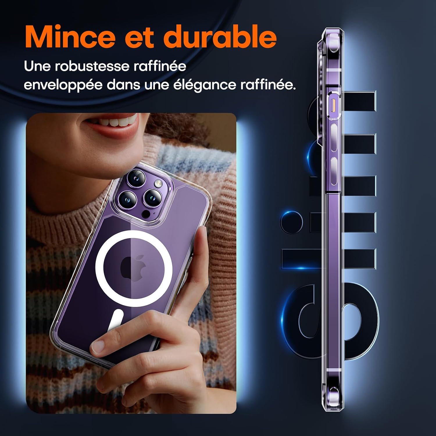 Thumbnail 5 de TAURI Cover iPhone 14 Pro trasparente con MagSafe e pellicola