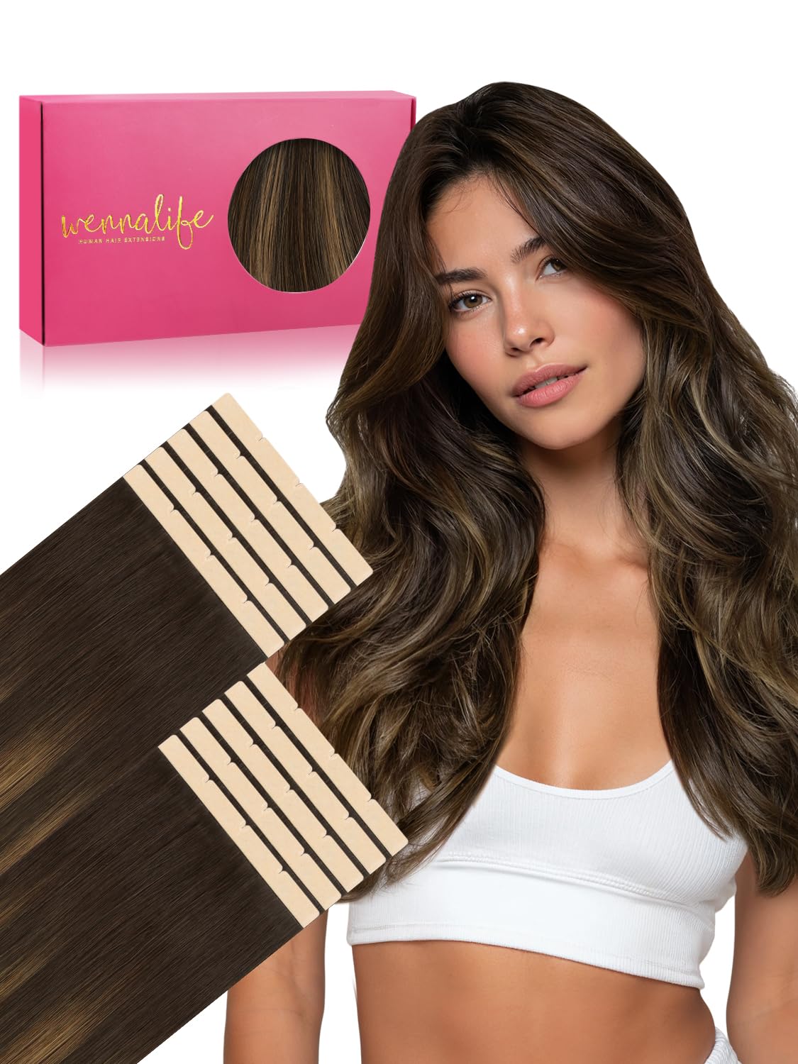Detalle de WENNALIFE Tape-In Hair Extensions, 20-Inch