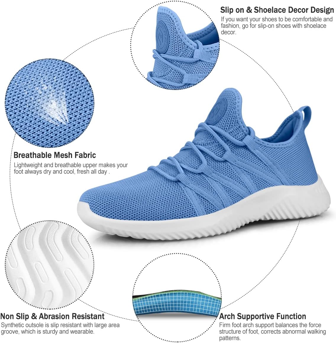 Thumbnail 2 de Feethit Womens Slip-On Running Shoes lightweight sneakers