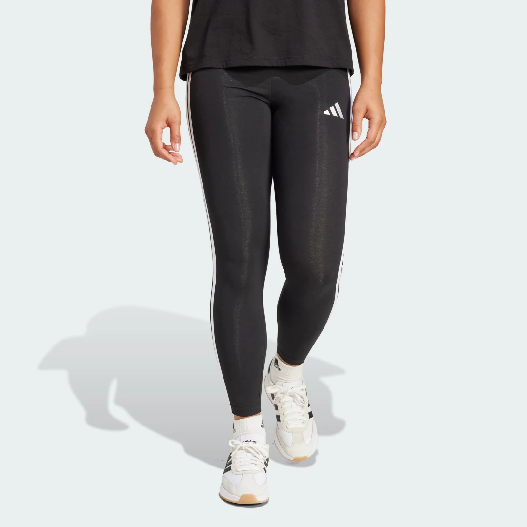 Imagen de Mallas Essentials Cotton 3 bandas de Adidas – comodidad clásica en negro en OfertitasTOP