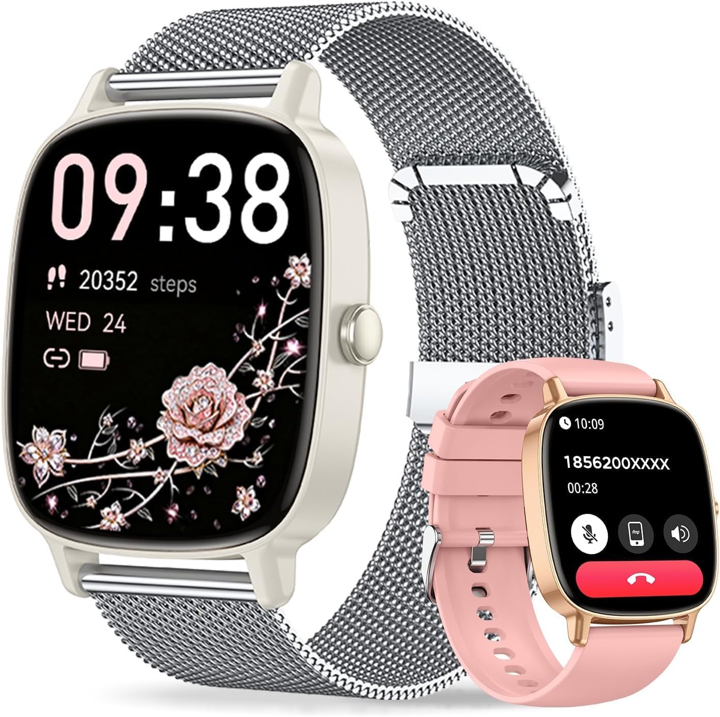 Detalle de coioc Smartwatch Donna 2 Cinturini: 1,85'' HD, 120+ Modalità Sportive, IP68 e Monitoraggio Salute 24/7