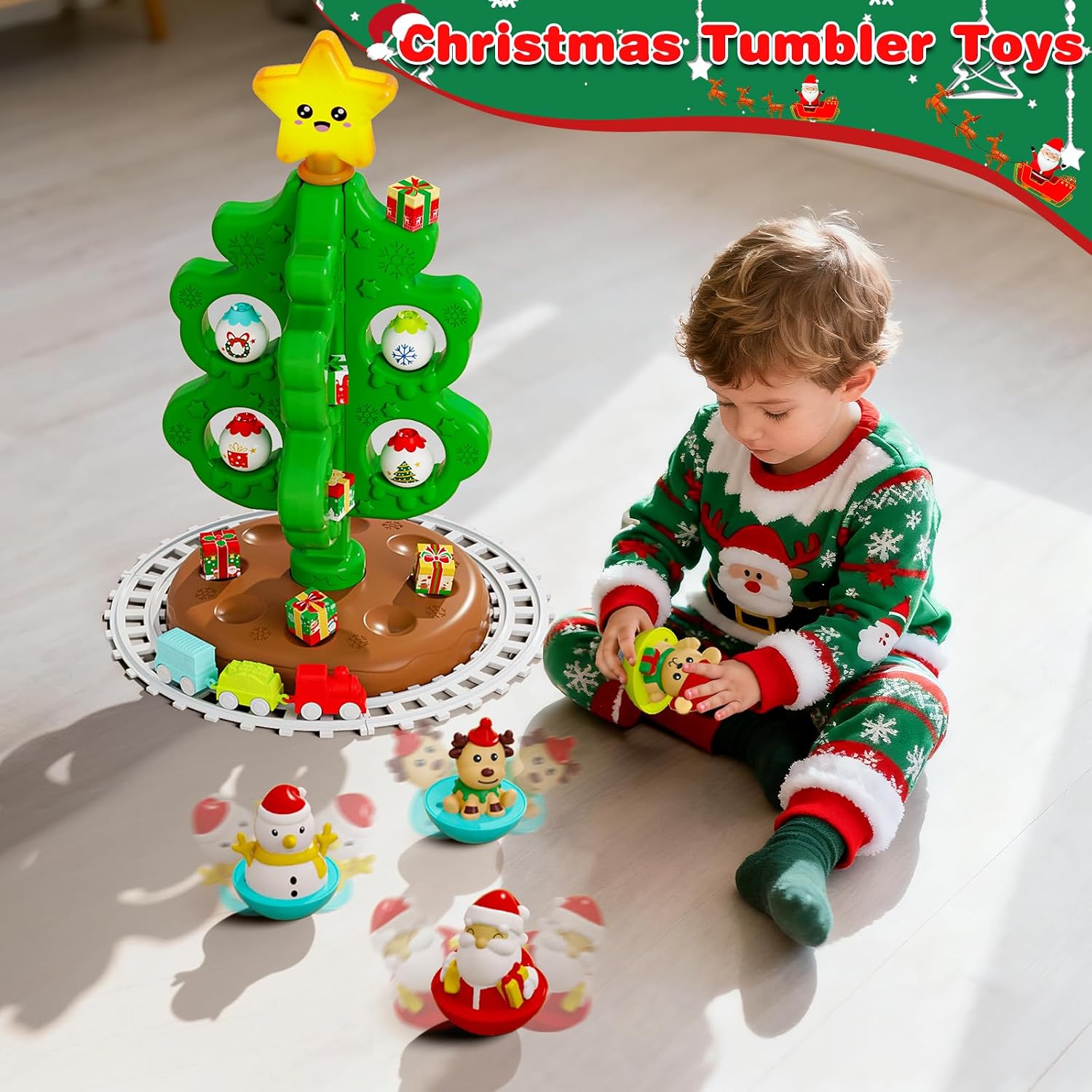 Detalle 2 de Surelect 988-838A1 Christmas Tree Toy with Musical Light-Up Star and Train
