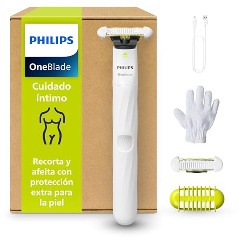 Detalle de PHILIPS OneBlade Intimate QP1924/28: recorta y afeita con protección para la piel sensible