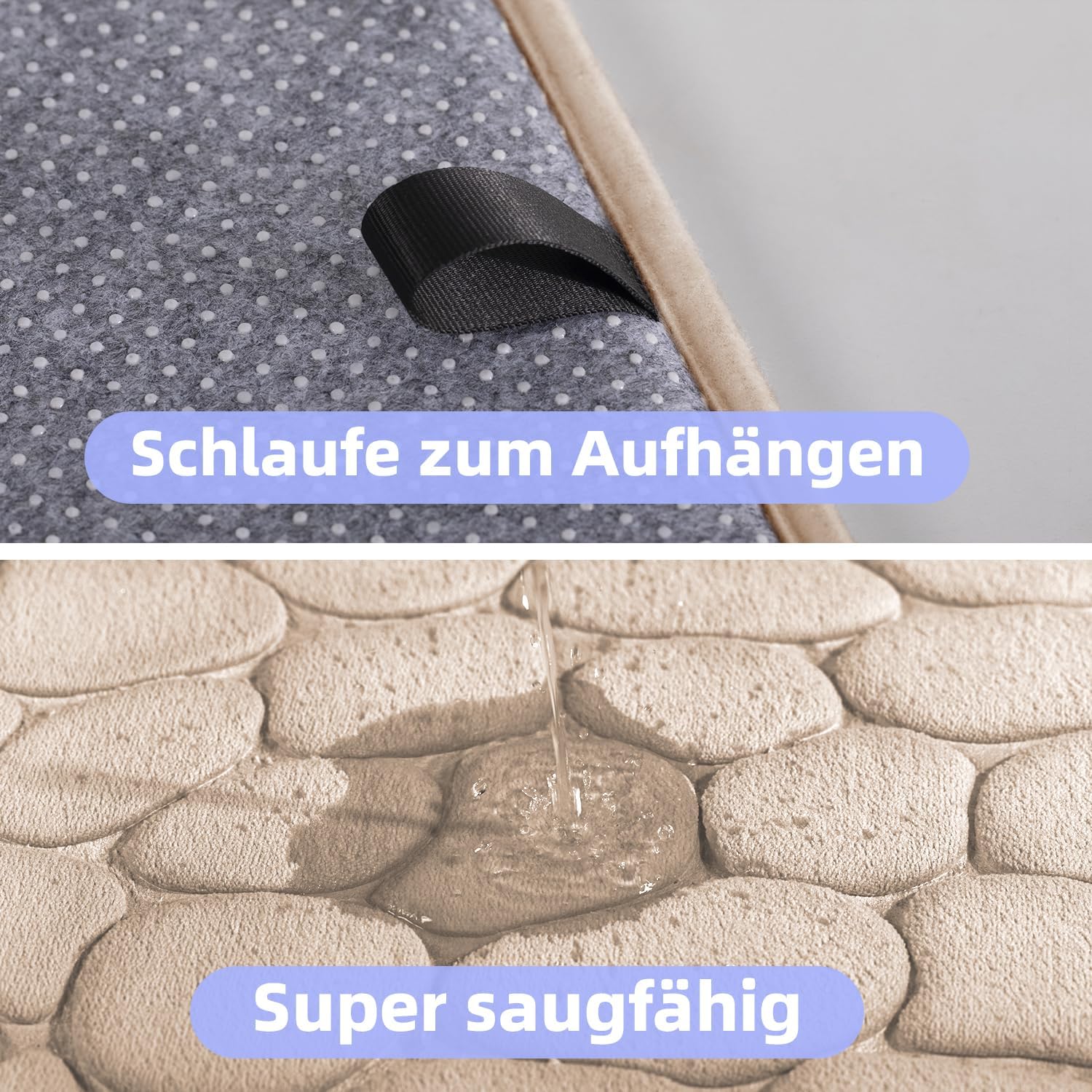 Thumbnail 5 de chakme Tapis de bain en mousse à mémoire de forme 50 x 80 cm beige