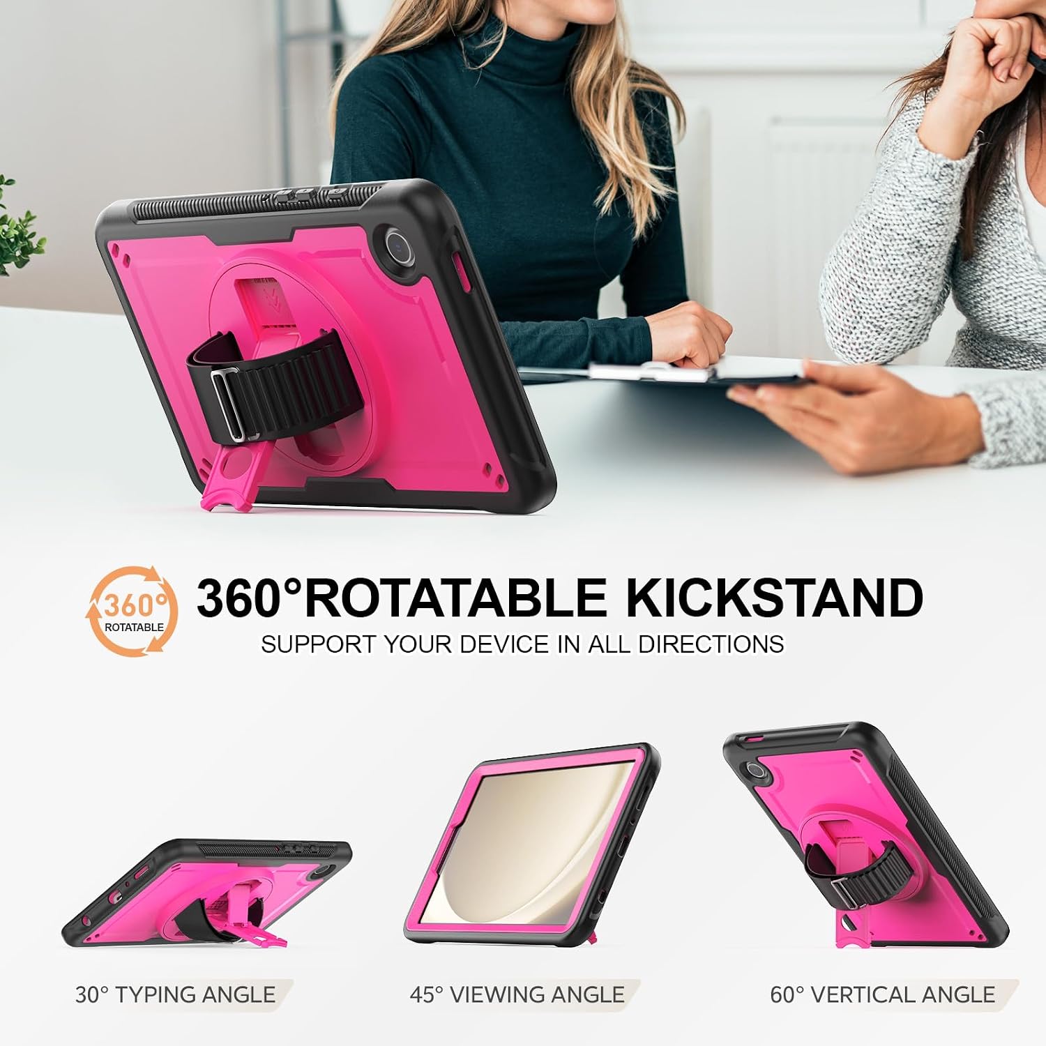 Thumbnail 6 de Timecity Schutzhülle für Samsung Galaxy Tab A9 8,7 Zoll (2023) – dreilagiger Schutz, 360°-Stand und Zubehör