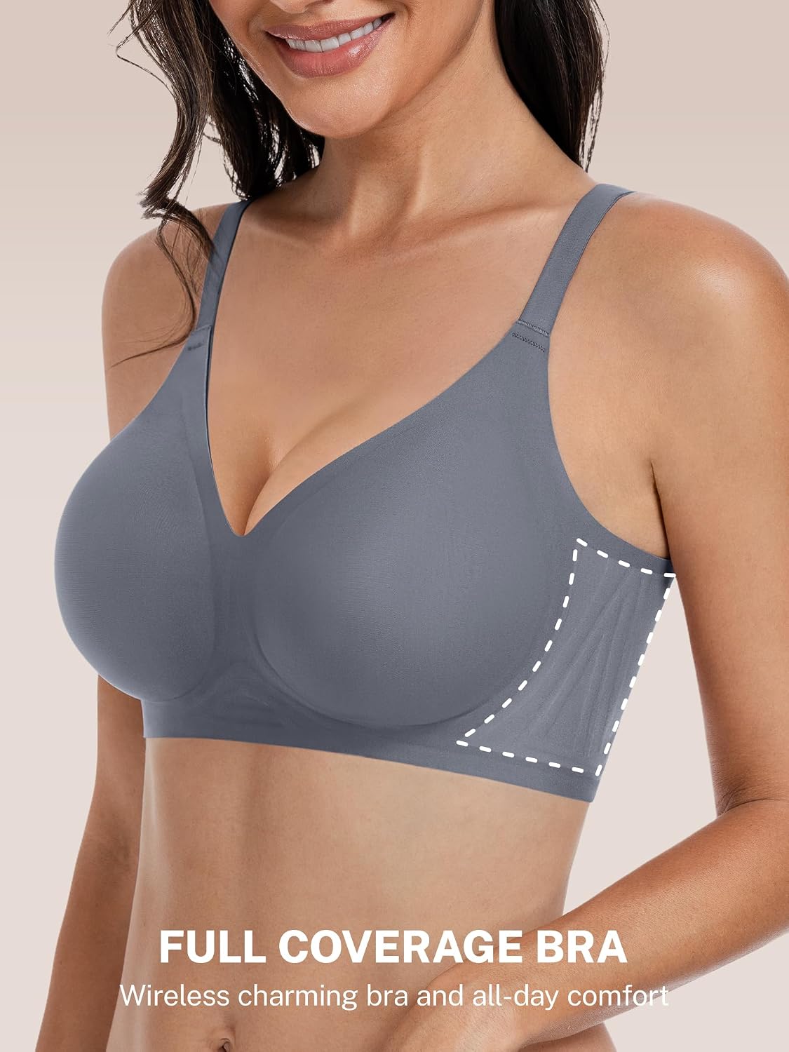 Detalle 2 de habibee Seamless Wireless Bra for Women Full Coverage 🧷