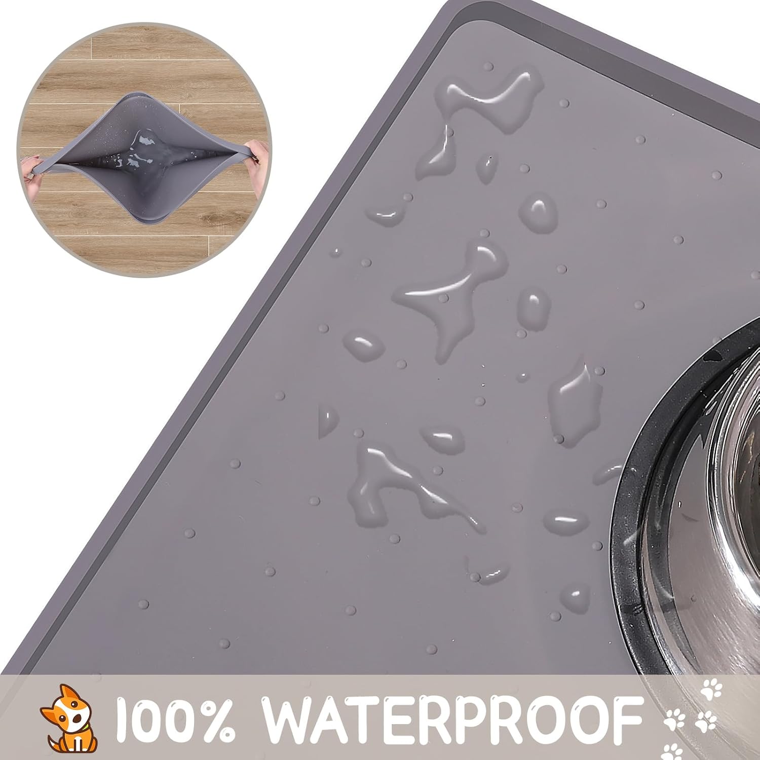 Detalle 2 de MateeyLife Silicone Cat & Dog Food Mat 24 x 16in