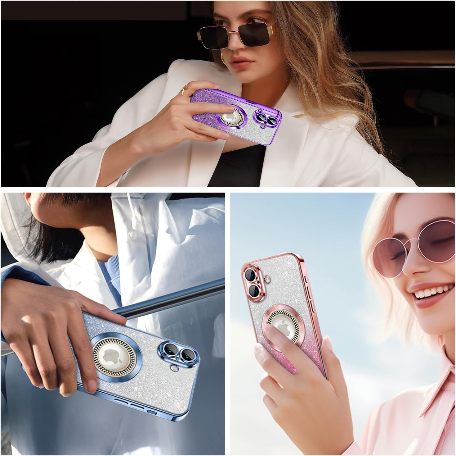 Thumbnail 6 de Misscase Glitter Case for iPhone 17 (Pink) – Magnetic, Full Protection