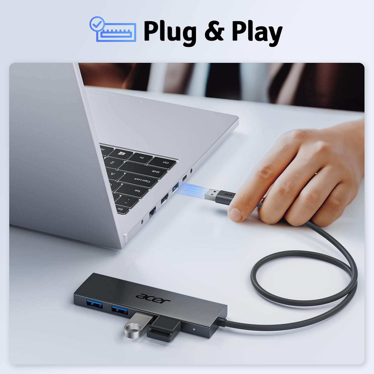 Detalle 2 de Acer USB Hub 4 Ports (USB 3.0) with 2ft Cable