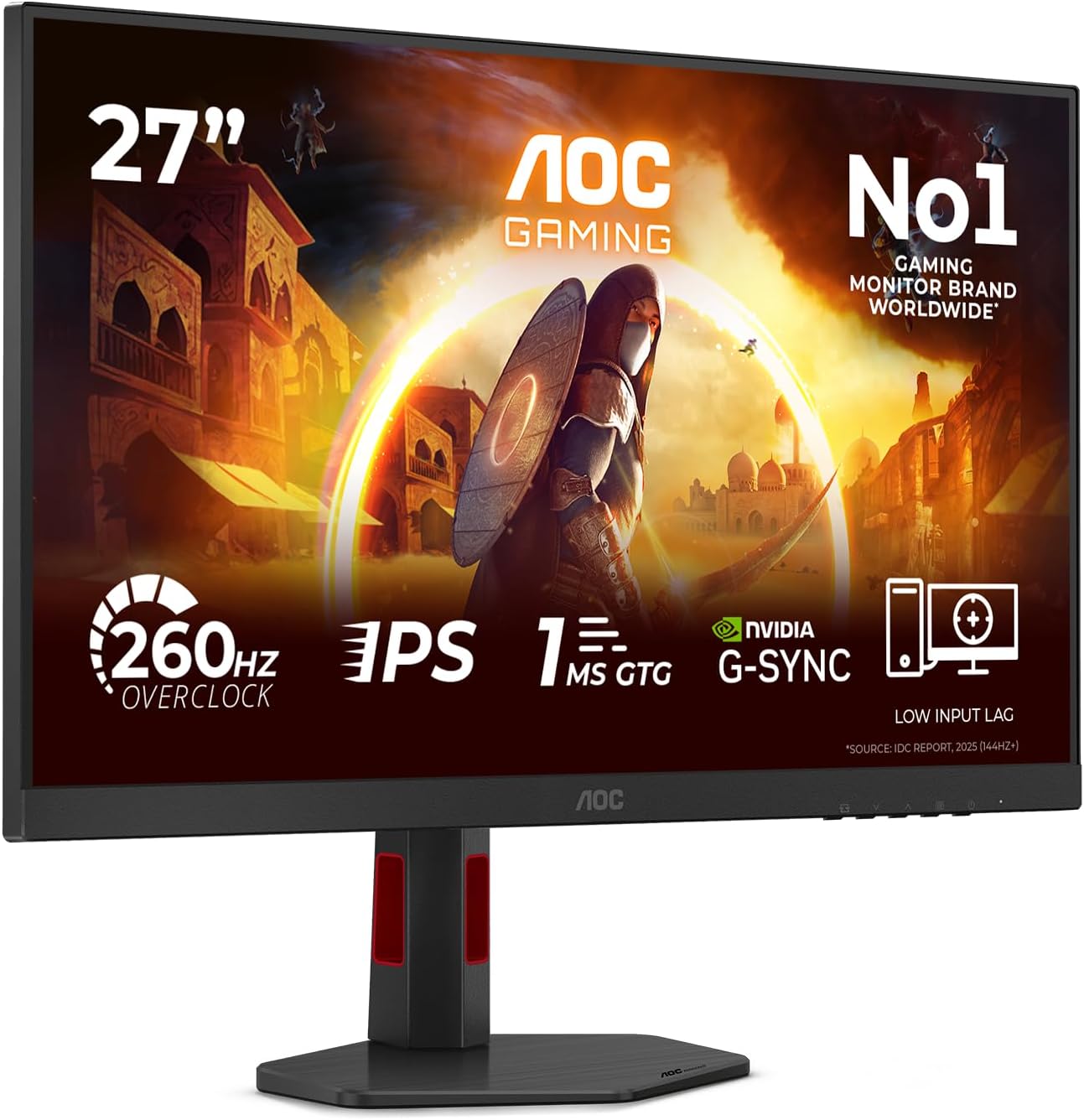 Detalle de AOC 27G4ZR – 27 Zoll FHD Gaming Monitor mit 260 Hz, Fast IPS und G-Sync Kompatibel