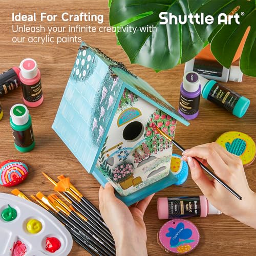 Thumbnail 6 de Shuttle Art 36-Color Acrylic Paint Set with Brushes & Palette