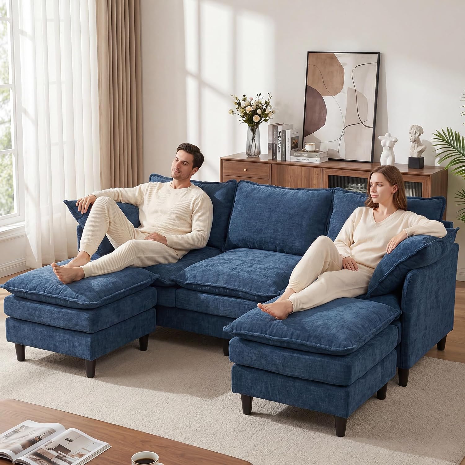 Detalle de MUDANT U-Shaped Sofa 69-Inch