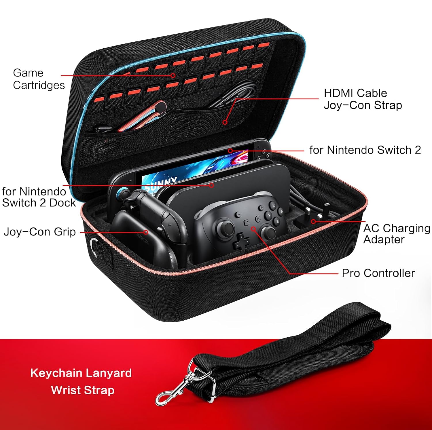 Thumbnail 4 de ivoler Switch 2 Carrying Case 20 Games